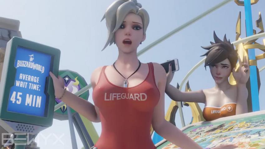 3D守望先锋：天使激情女上位骑乘位 傲人双乳晃动不止